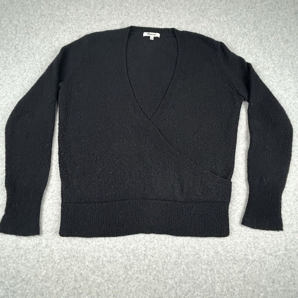 Madewell Womens‎ Sz S Sweater V-Neck Faux Wrap Long Sleeve Wool Alpaca Blend